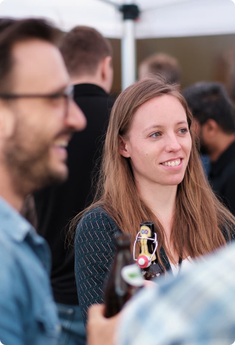 Team members at company event